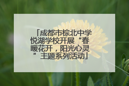 成都市棕北中学悦湖学校开展“春暖花开，阳光心灵”主题系列活动