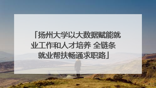 扬州大学以大数据赋能就业工作和人才培养 全链条就业帮扶畅通求职路