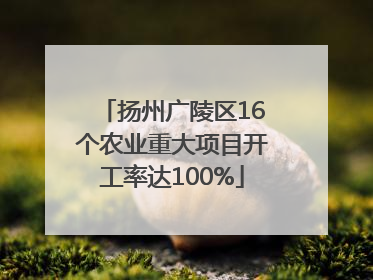 扬州广陵区16个农业重大项目开工率达100%