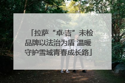 拉萨“卓·吉”未检品牌以法治为盾 温暖守护雪域青春成长路