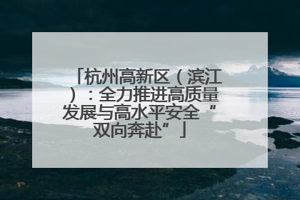 杭州高新区（滨江）：全力推进高质量发展与高水平安全“双向奔赴”
