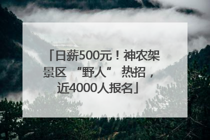 日薪500元！神农架景区 “野人” 热招，近4000人报名