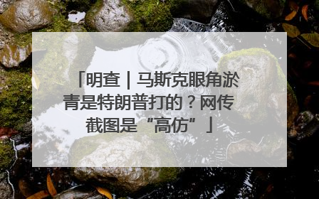 明查｜马斯克眼角淤青是特朗普打的？网传截图是“高仿”