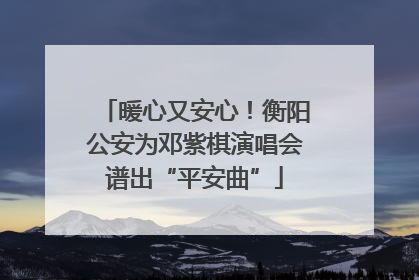 暖心又安心！衡阳公安为邓紫棋演唱会谱出“平安曲”