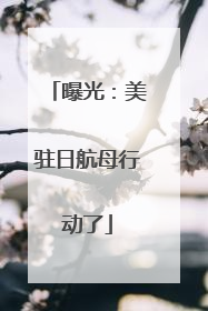 曝光：美驻日航母行动了