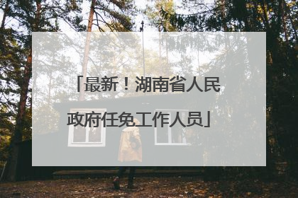 最新！湖南省人民政府任免工作人员