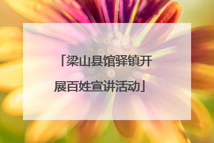 梁山县馆驿镇开展百姓宣讲活动