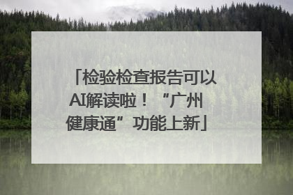 检验检查报告可以AI解读啦！“广州健康通”功能上新