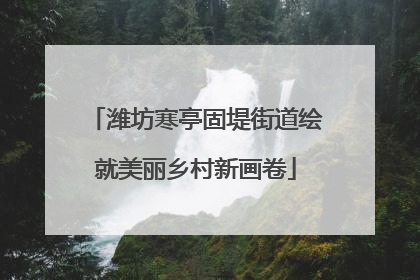 潍坊寒亭固堤街道绘就美丽乡村新画卷