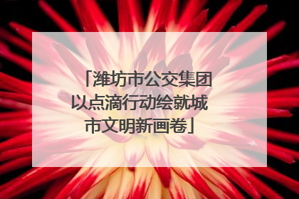 潍坊市公交集团以点滴行动绘就城市文明新画卷