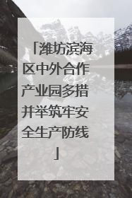 潍坊滨海区中外合作产业园多措并举筑牢安全生产防线
