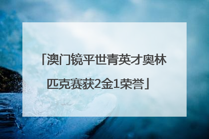 澳门镜平世青英才奥林匹克赛获2金1荣誉