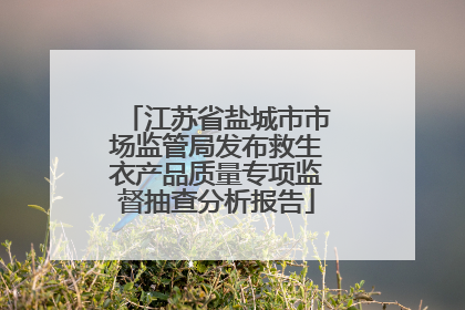 江苏省盐城市市场监管局发布救生衣产品质量专项监督抽查分析报告
