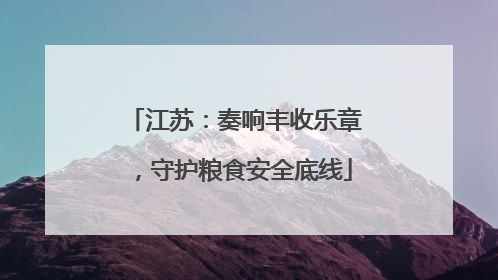 江苏：奏响丰收乐章，守护粮食安全底线