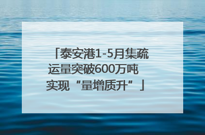 泰安港1-5月集疏运量突破600万吨 实现“量增质升”