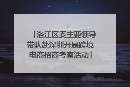 洛江区委主要领导带队赴深圳开展跨境电商招商考察活动