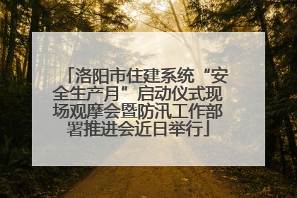 洛阳市住建系统“安全生产月”启动仪式现场观摩会暨防汛工作部署推进会近日举行