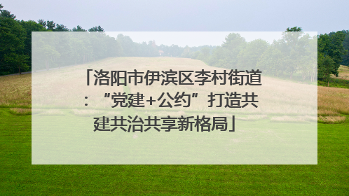 洛阳市伊滨区李村街道：“党建+公约”打造共建共治共享新格局