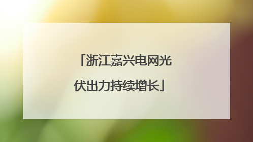 浙江嘉兴电网光伏出力持续增长