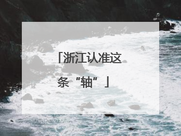 浙江认准这条“轴”