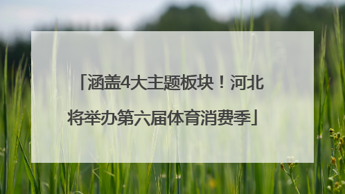 涵盖4大主题板块！河北将举办第六届体育消费季