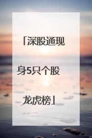 深股通现身5只个股龙虎榜