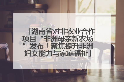 湖南省对非农业合作项目“非洲母亲新农场”发布！聚焦提升非洲妇女能力与家庭福祉