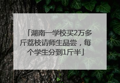湖南一学校买2万多斤荔枝请师生品尝，每个学生分到1斤半