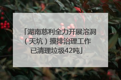 湖南慈利全力开展溶洞（天坑）摸排治理工作 已清理垃圾42吨