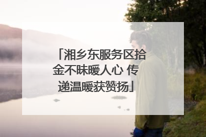湘乡东服务区拾金不昧暖人心 传递温暖获赞扬