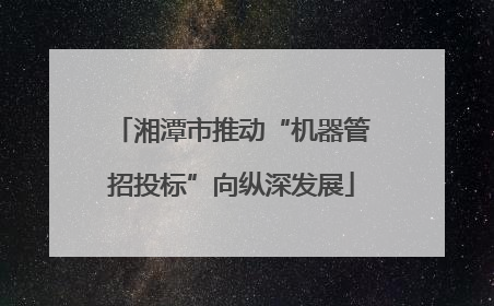 湘潭市推动“机器管招投标”向纵深发展