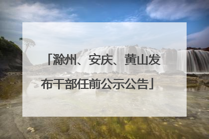 滁州、安庆、黄山发布干部任前公示公告