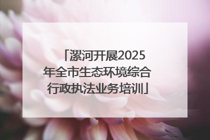 漯河开展2025年全市生态环境综合行政执法业务培训