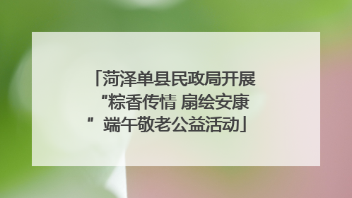 菏泽单县民政局开展“粽香传情 扇绘安康”端午敬老公益活动