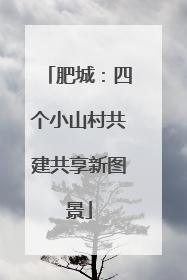 肥城：四个小山村共建共享新图景