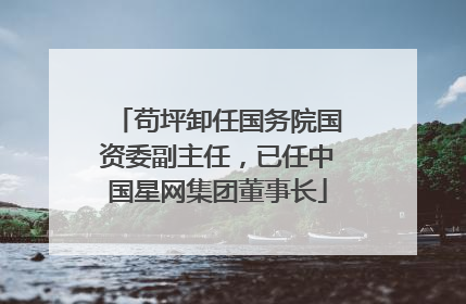 苟坪卸任国务院国资委副主任，已任中国星网集团董事长