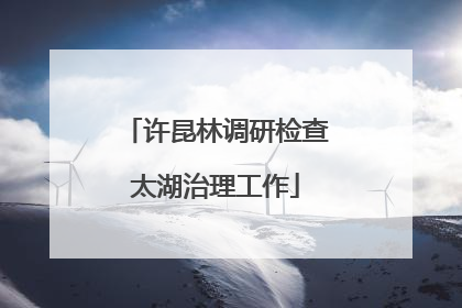 许昆林调研检查太湖治理工作
