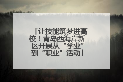 让技能筑梦进高校！青岛西海岸新区开展从“学业”到“职业”活动