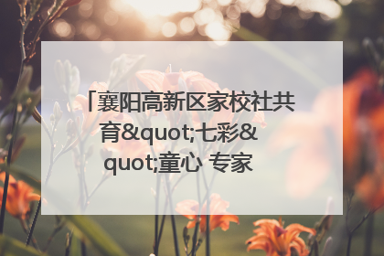 襄阳高新区家校社共育"七彩"童心 专家团支招智慧育儿