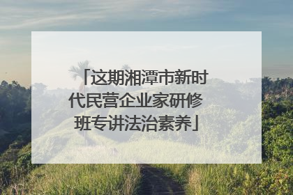 这期湘潭市新时代民营企业家研修班专讲法治素养