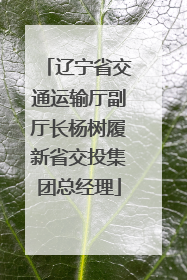 辽宁省交通运输厅副厅长杨树履新省交投集团总经理