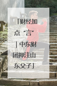 财经加点“言”｜中东财团押注山东父子