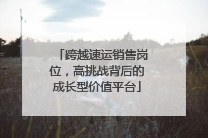 跨越速运销售岗位，高挑战背后的成长型价值平台