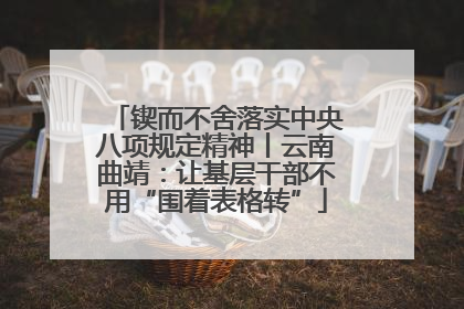 锲而不舍落实中央八项规定精神丨云南曲靖：让基层干部不用“围着表格转”