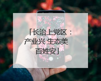 长治上党区：产业兴 生态美 百姓安