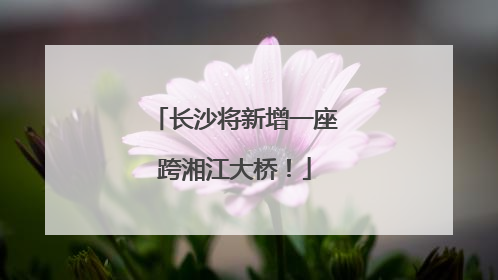 长沙将新增一座跨湘江大桥！