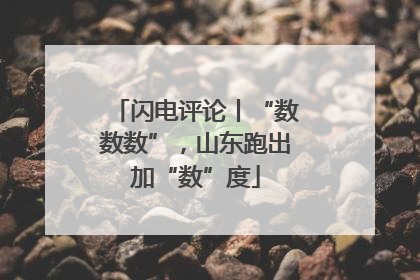 闪电评论丨“数数数”，山东跑出加“数”度