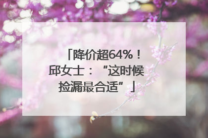 降价超64%！邱女士：“这时候捡漏最合适”