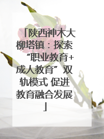 陕西神木大柳塔镇：探索“职业教育+成人教育”双轨模式 促进教育融合发展
