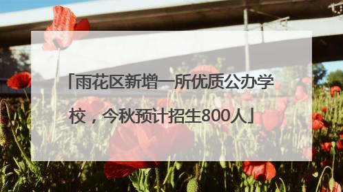雨花区新增一所优质公办学校，今秋预计招生800人